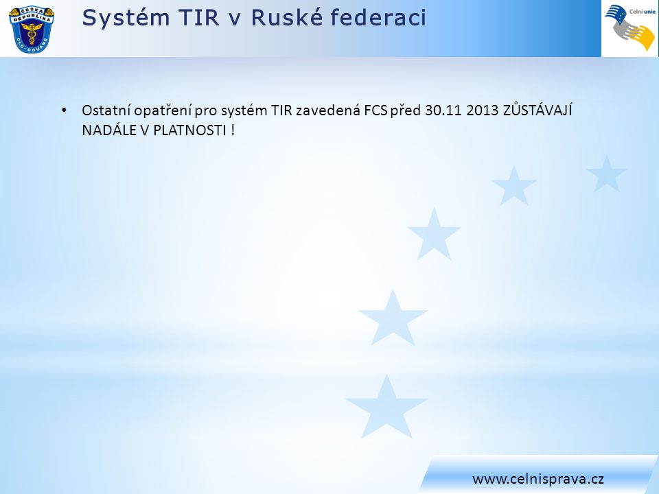 Systém TIR v Ruské federaci