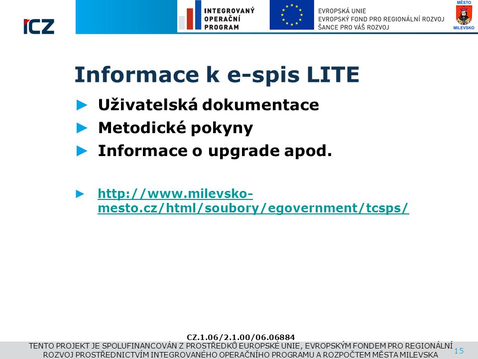 Informace k e-spis LITE