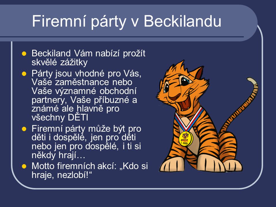 Firemní párty v Beckilandu