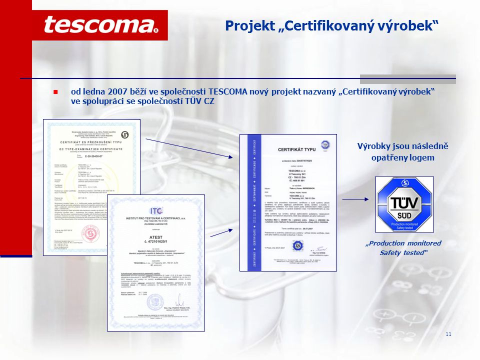 Projekt „Certifikovaný výrobek