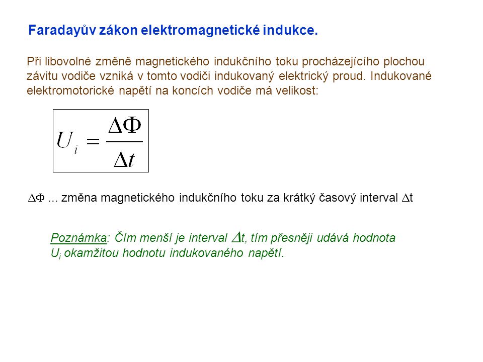 Faradayův zákon elektromagnetické indukce.