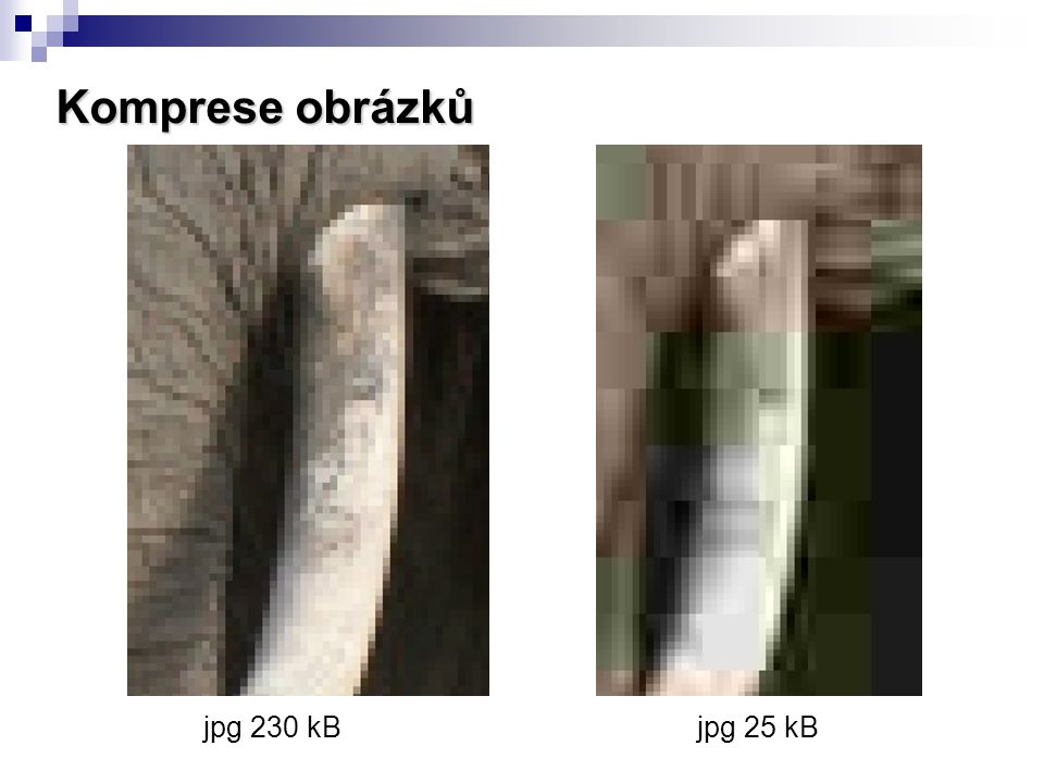 Komprese obrázků jpg 230 kB jpg 25 kB