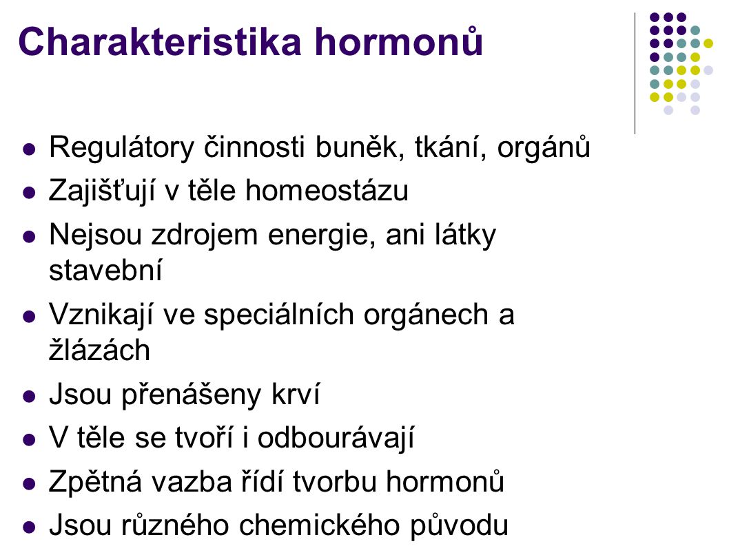 Charakteristika hormonů
