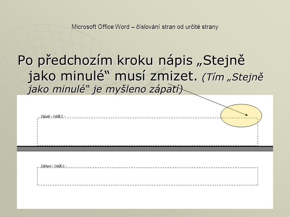 Microsoft Office Word – číslování stran od určité strany