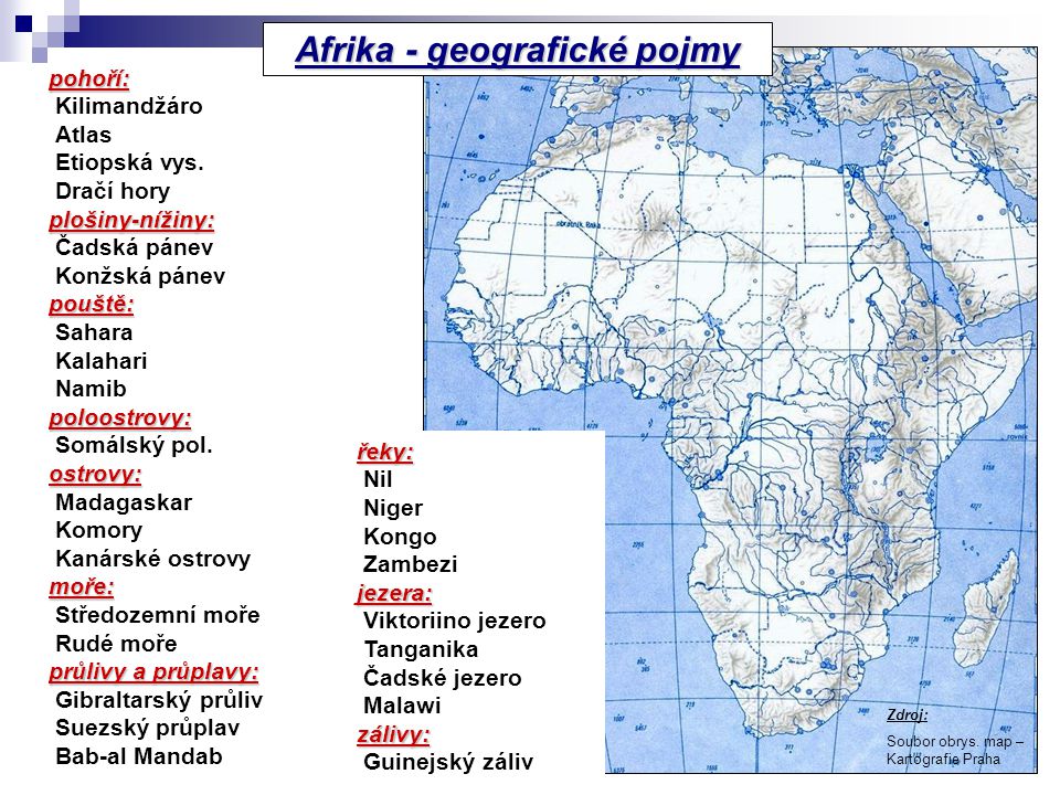 Afrika - geografické pojmy