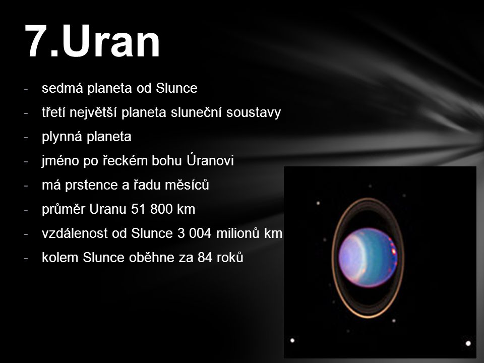 7.Uran sedmá planeta od Slunce