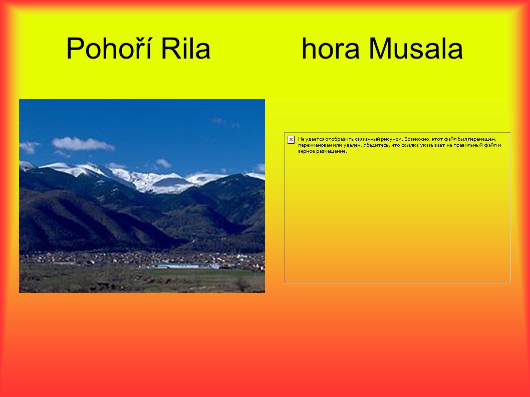Pohoří Rila hora Musala