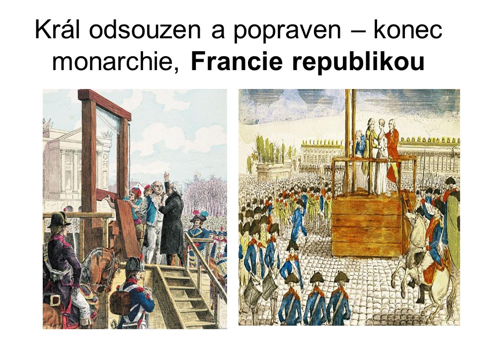 Král odsouzen a popraven – konec monarchie, Francie republikou