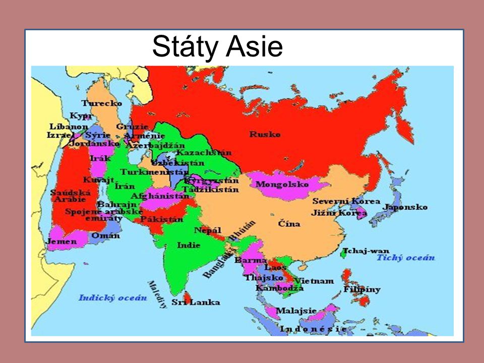 mapa asie státy hlavní města ASIE Asijský světadíl – počítačový model pohledu z vesmíru.   ppt  mapa asie státy hlavní města
