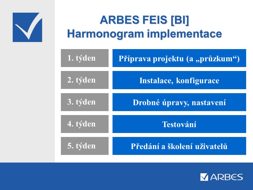ARBES FEIS [BI] Harmonogram implementace