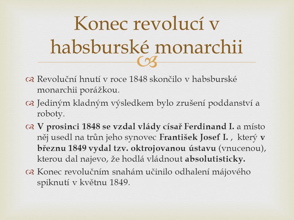 Konec revolucí v habsburské monarchii