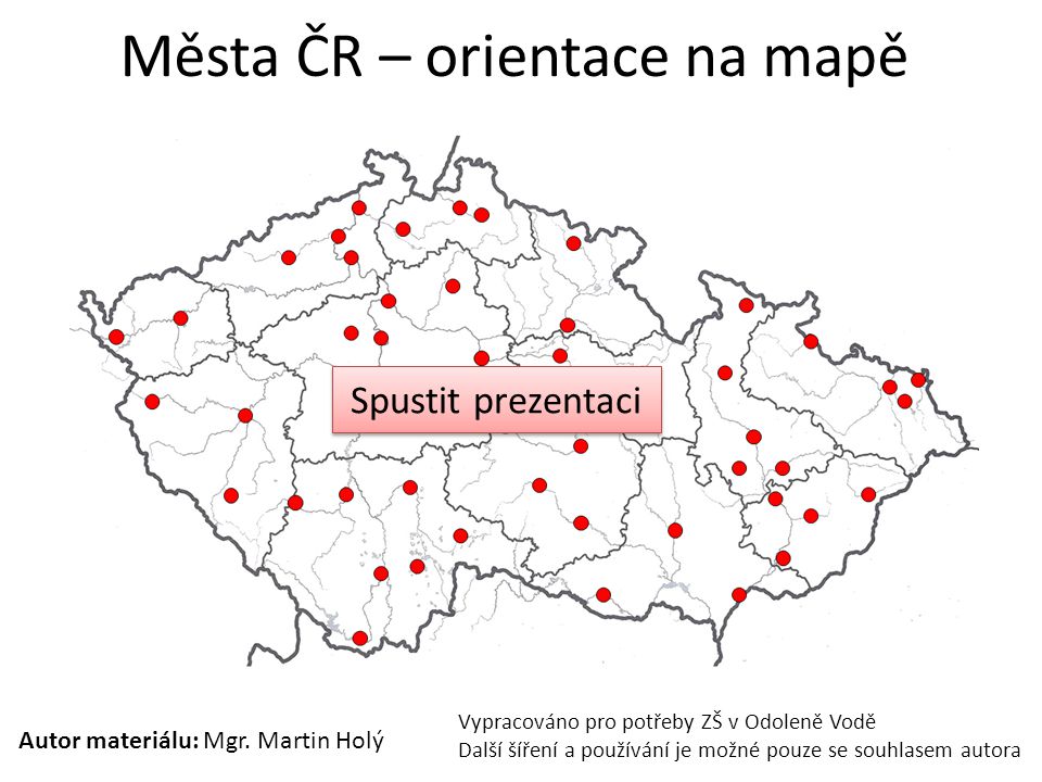 Města ČR – orientace na mapě