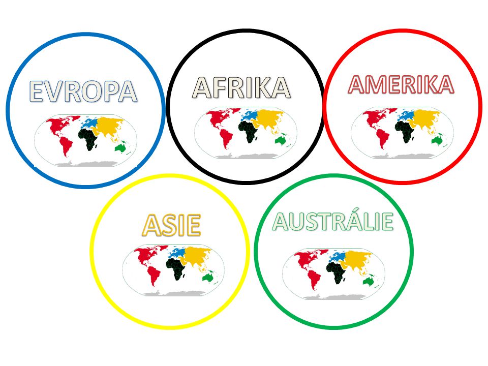 AFRIKA AMERIKA EVROPA ASIE AUSTRÁLIE