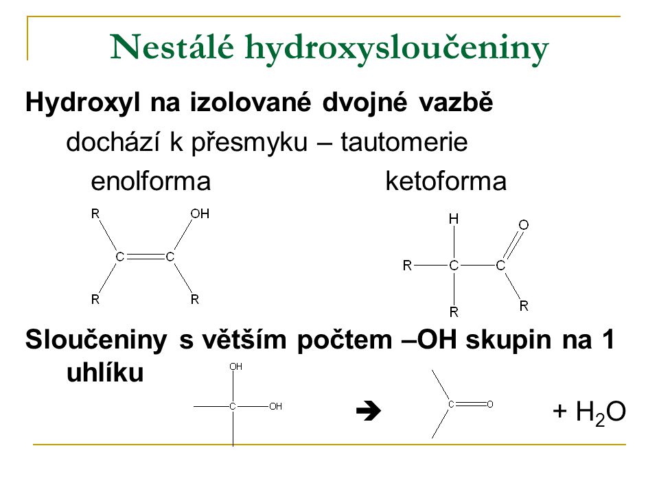 Nestálé hydroxysloučeniny