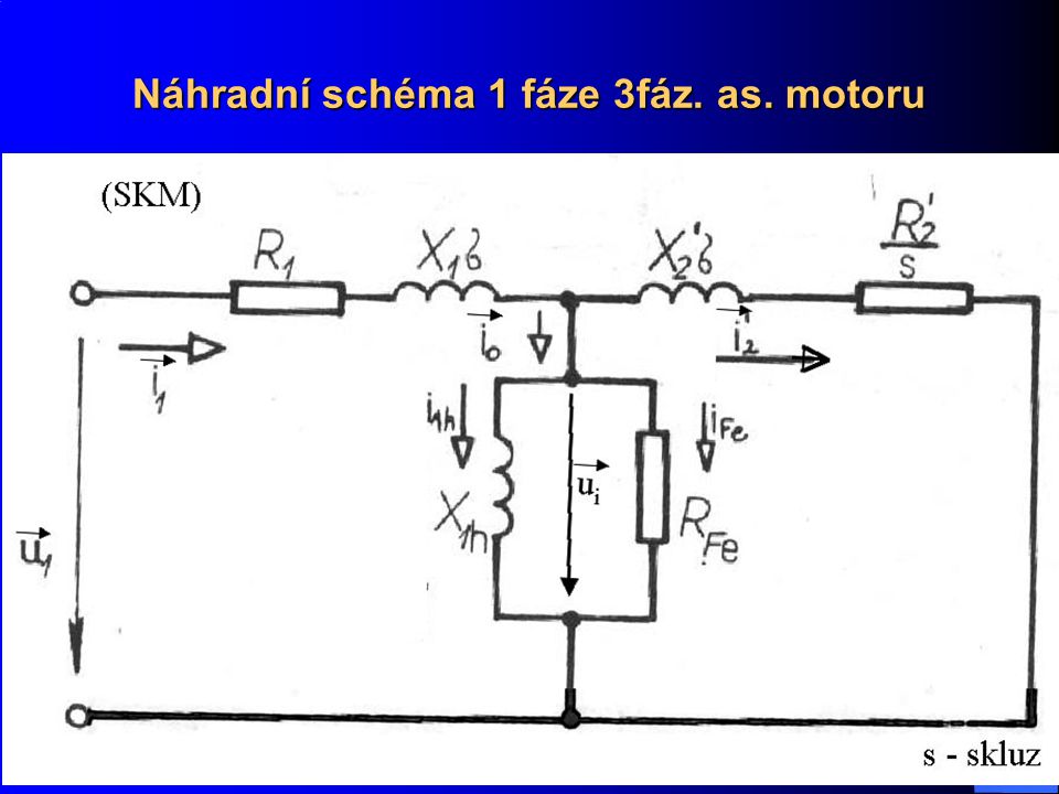 Náhradní schéma 1 fáze 3fáz. as. motoru