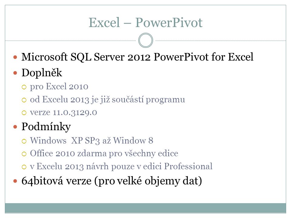 Excel – PowerPivot Microsoft SQL Server 2012 PowerPivot for Excel
