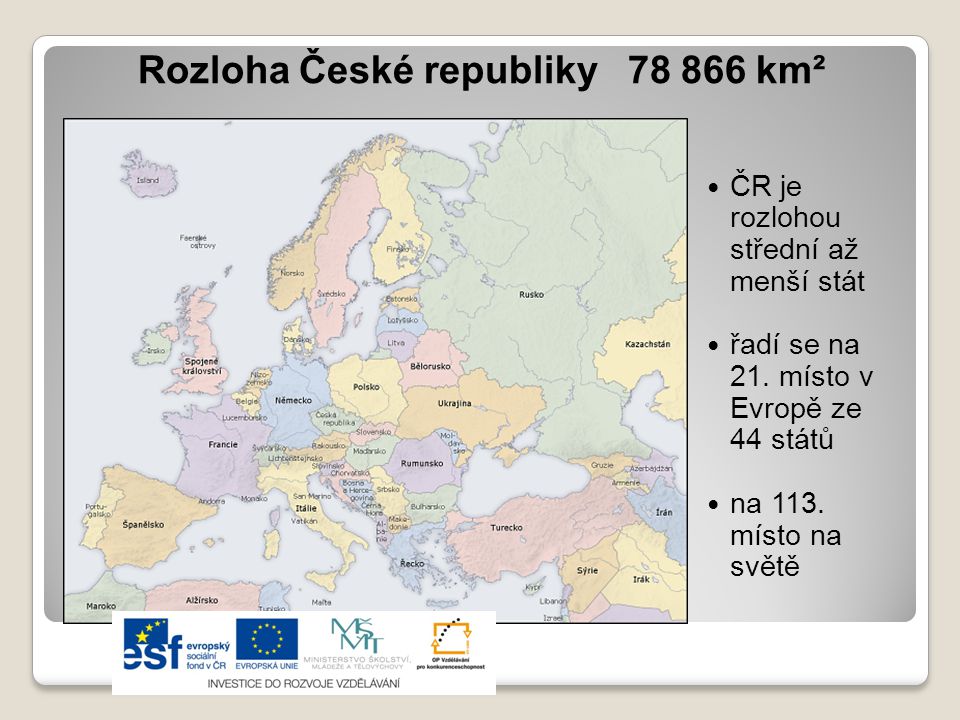 Rozloha České republiky km²