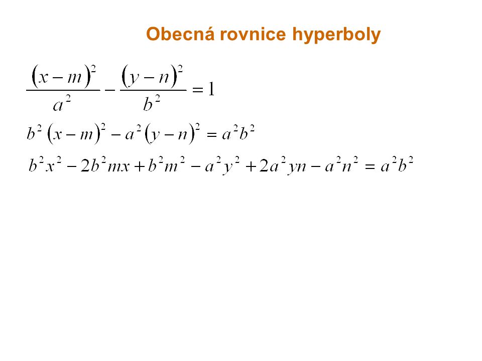 Obecná rovnice hyperboly