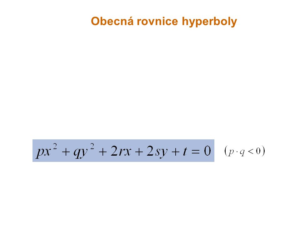 Obecná rovnice hyperboly