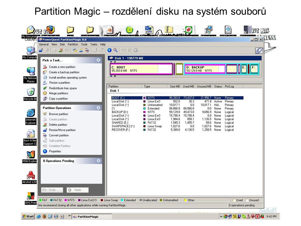 Partition Magic – rozdělení disku na systém souborů
