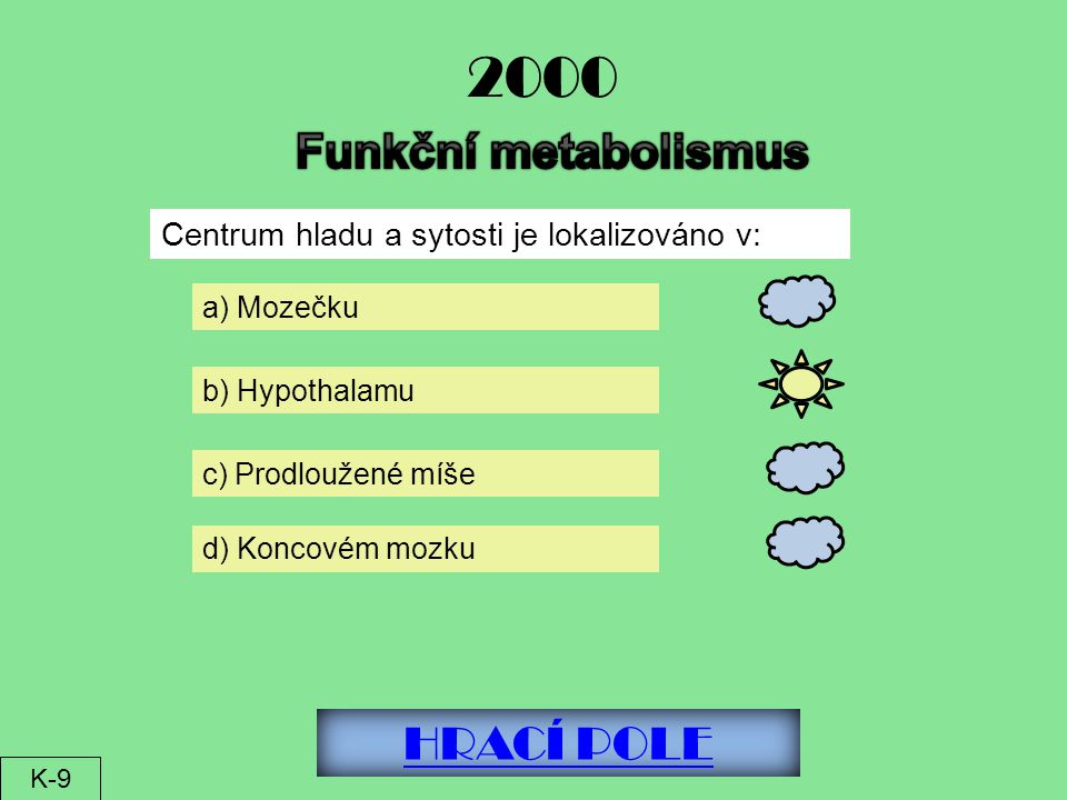 2000 Funkční metabolismus HRACÍ POLE