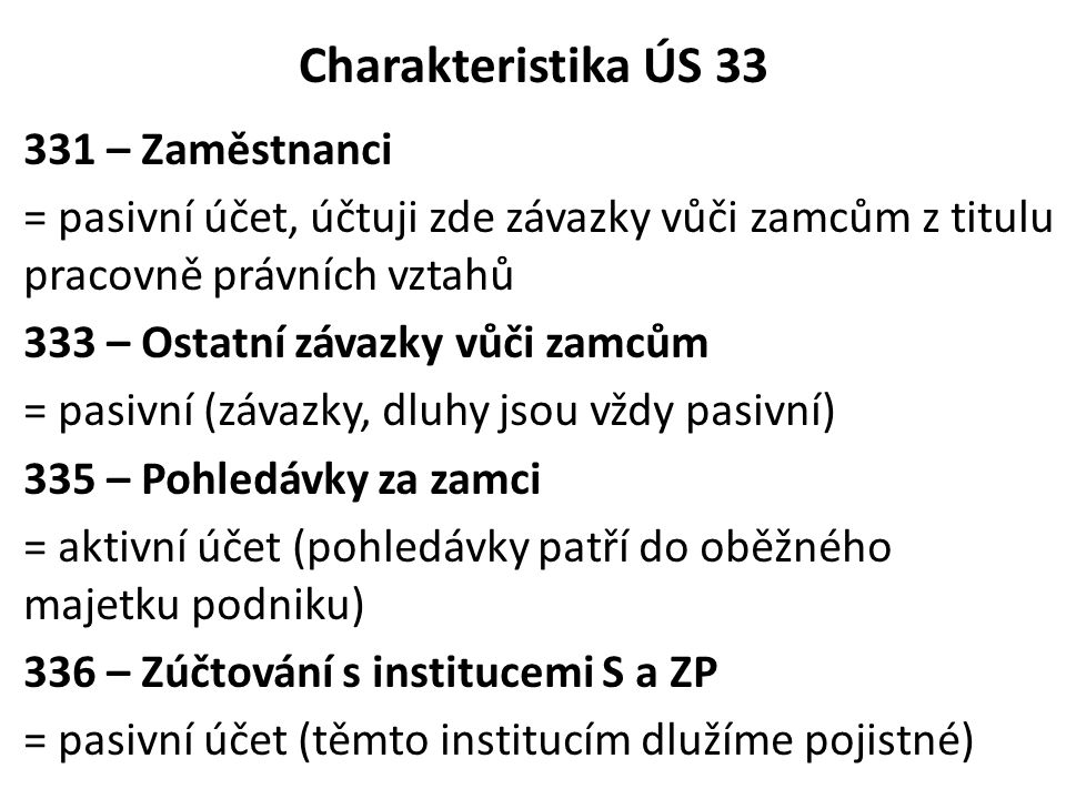 Charakteristika ÚS 33