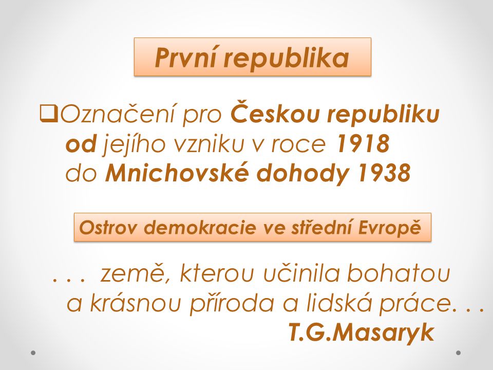 První republika Označení pro Českou republiku