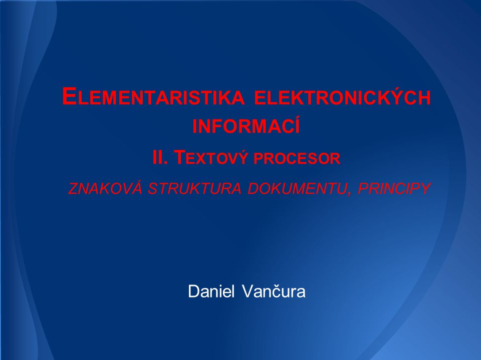 Elementaristika elektronických informací