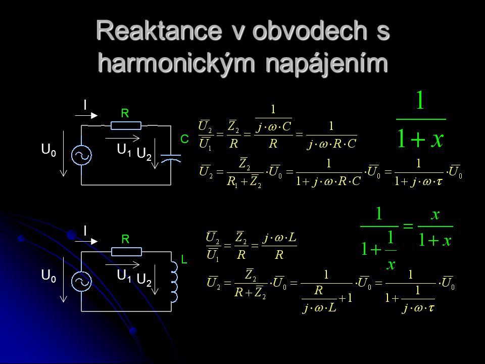 Reaktance v obvodech s harmonickým napájením