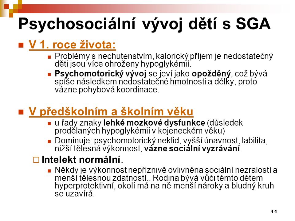 Psychosociální vývoj dětí s SGA