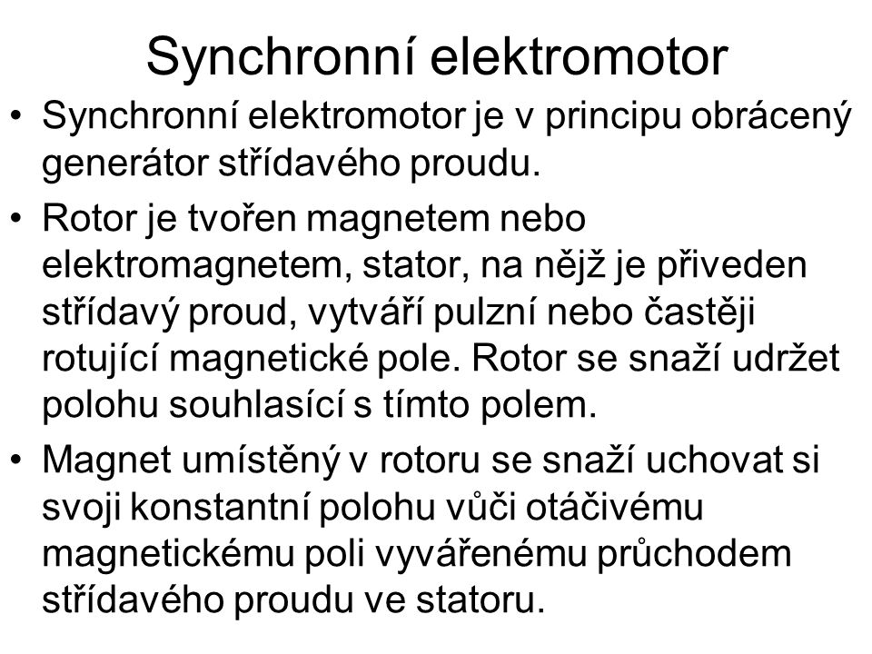 Synchronní elektromotor
