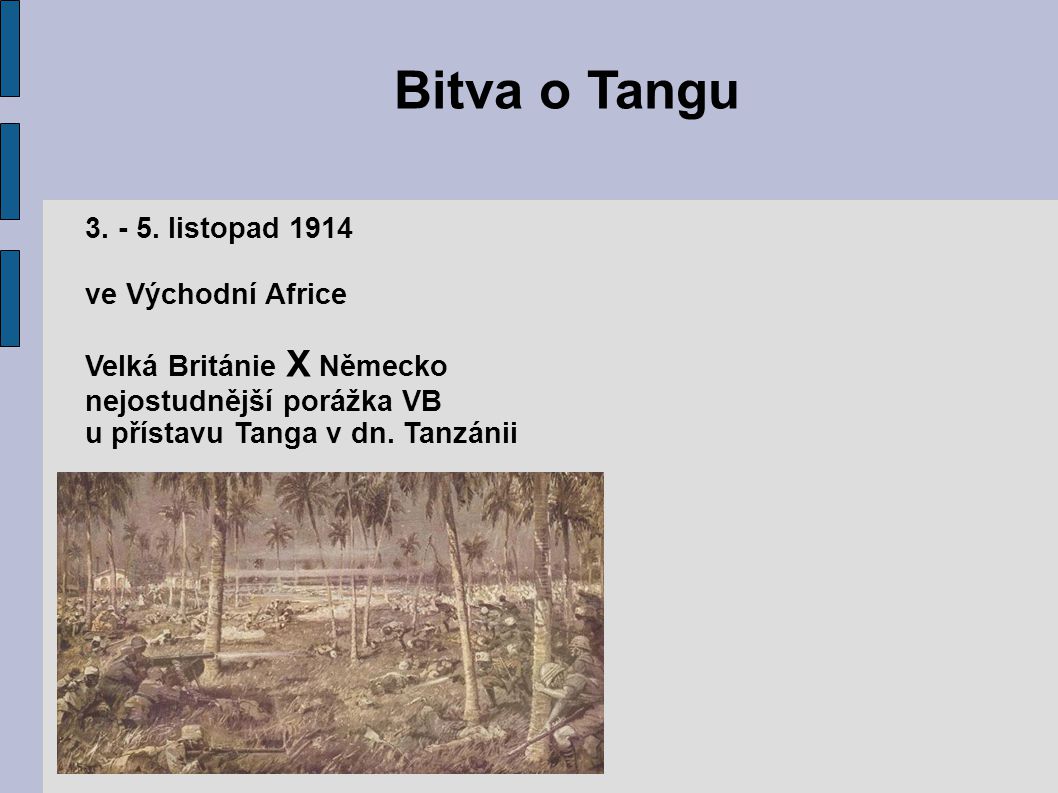 Bitva o Tangu listopad 1914 ve Východní Africe
