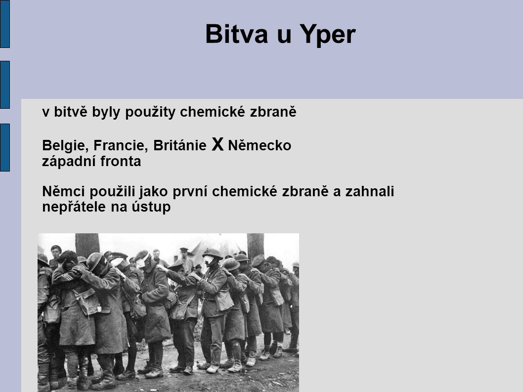 Bitva u Yper v bitvě byly použity chemické zbraně