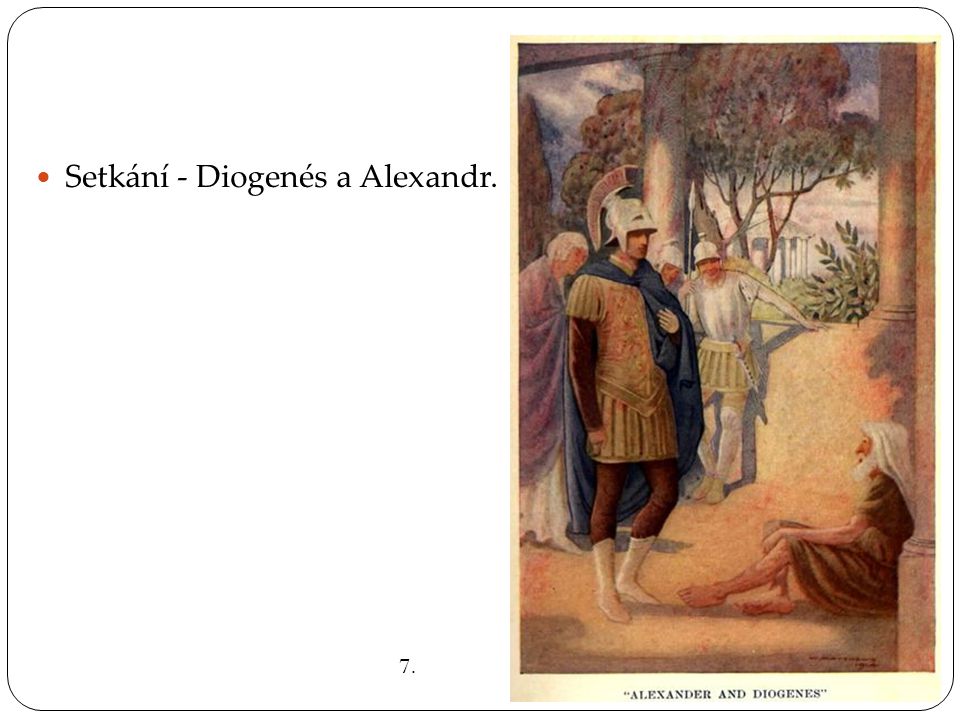 Setkání - Diogenés a Alexandr.