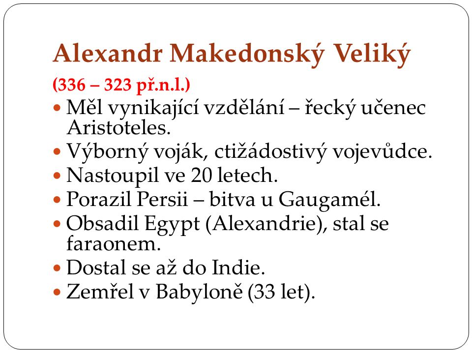 Alexandr Makedonský Veliký