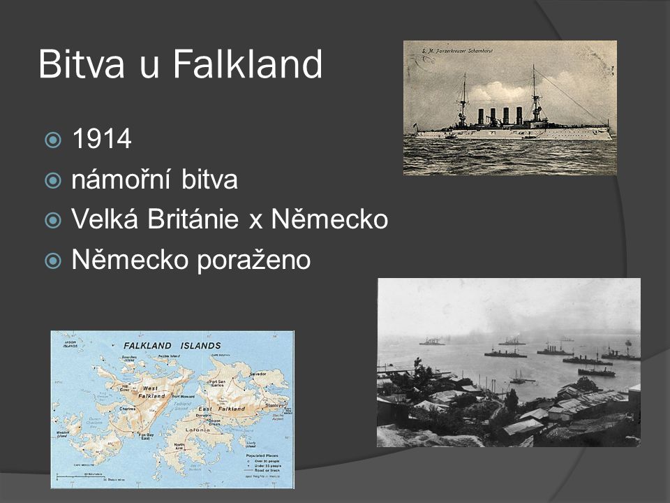 Bitva u Falkland 1914 námořní bitva Velká Británie x Německo