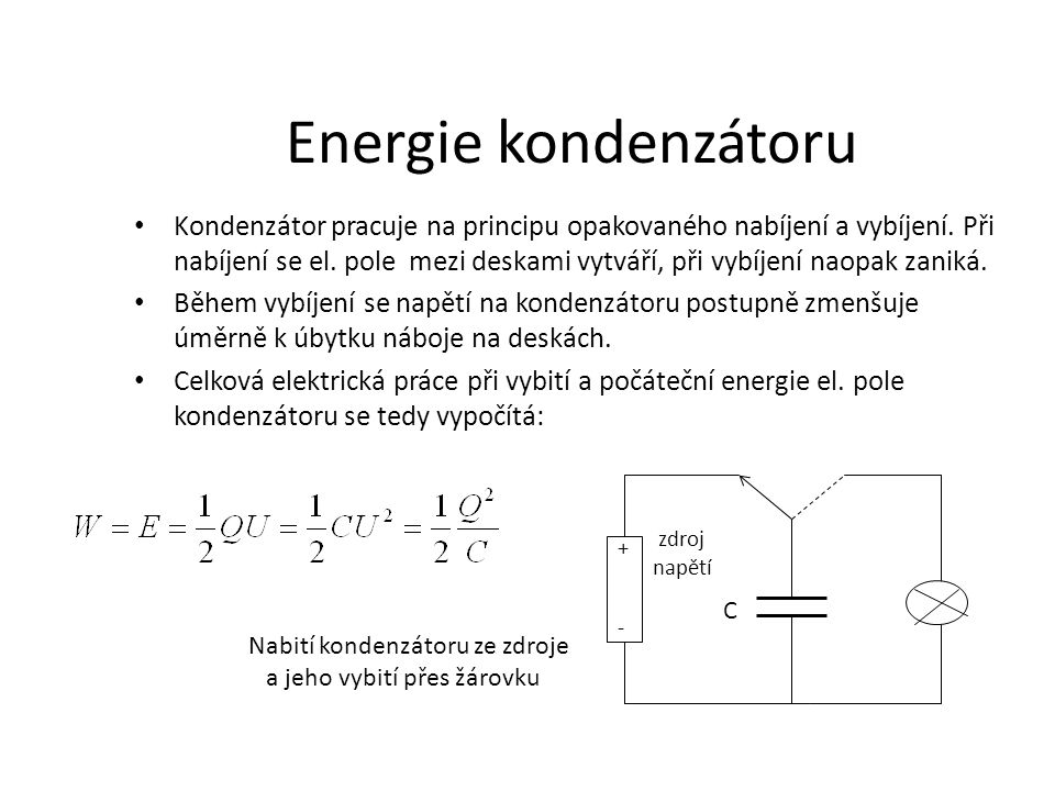 Energie kondenzátoru