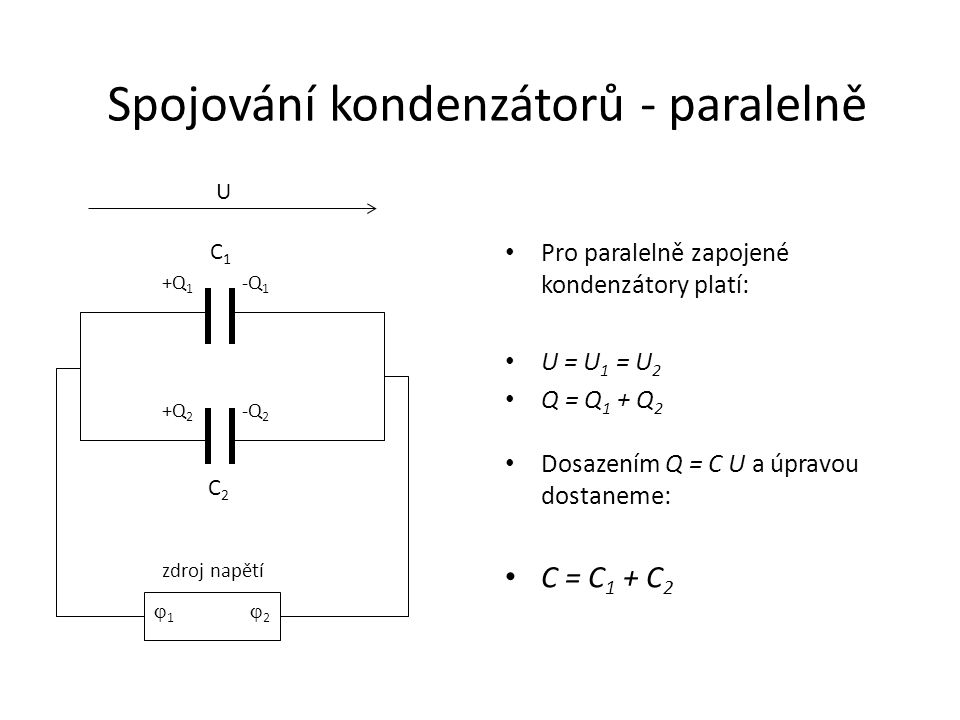 Spojování kondenzátorů - paralelně