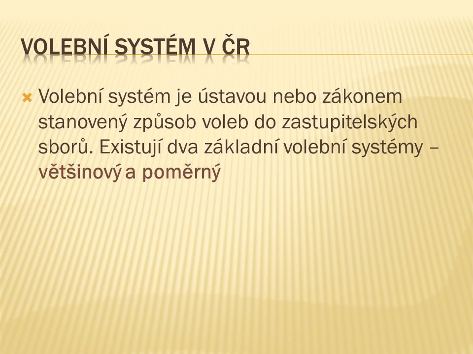 Volební systém v ČR
