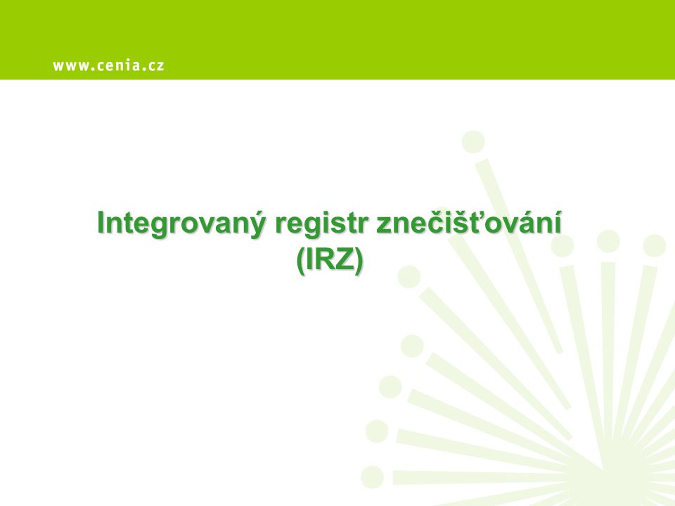 Integrovaný registr znečišťování (IRZ)