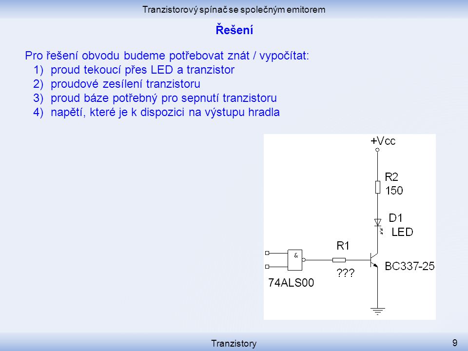 Tranzistorový spínač se společným emitorem