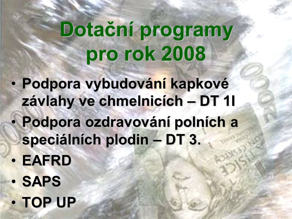 Dotační programy pro rok 2008