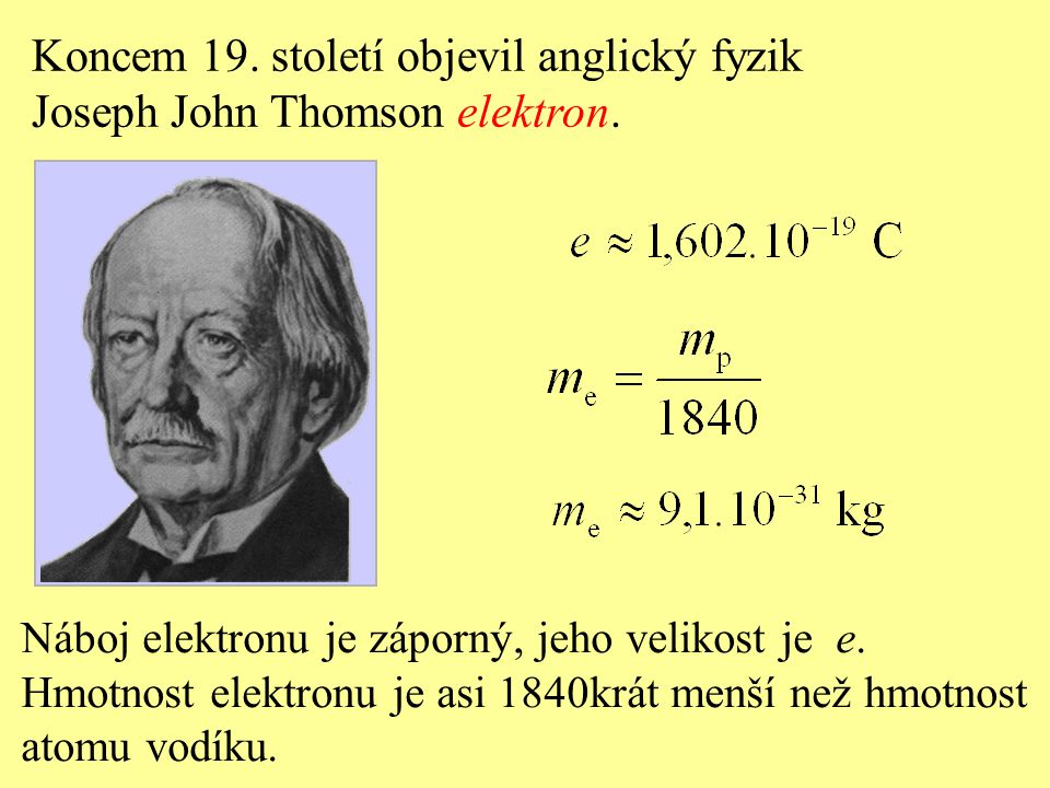 Koncem 19. století objevil anglický fyzik