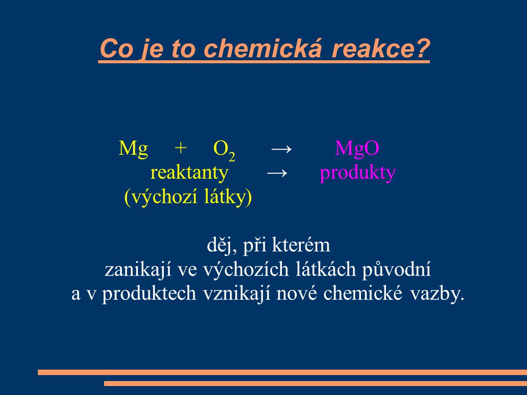 Co je to chemická reakce