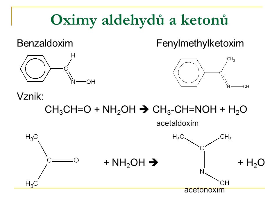 Oximy aldehydů a ketonů