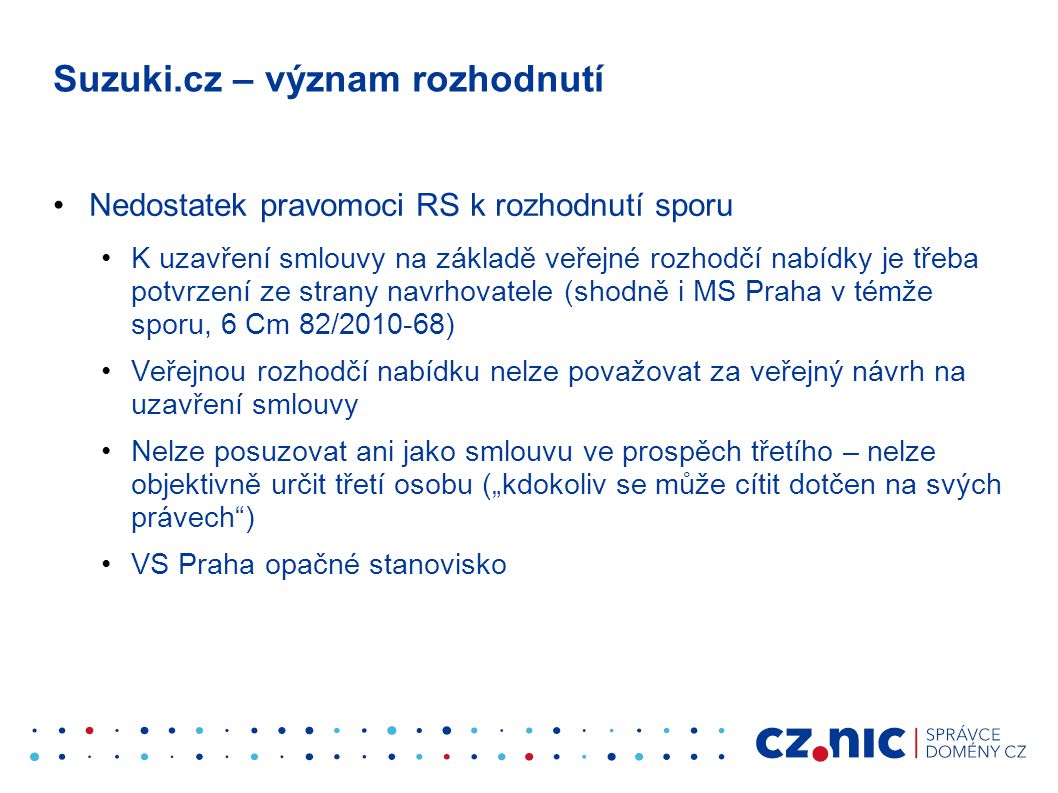 Suzuki.cz – význam rozhodnutí