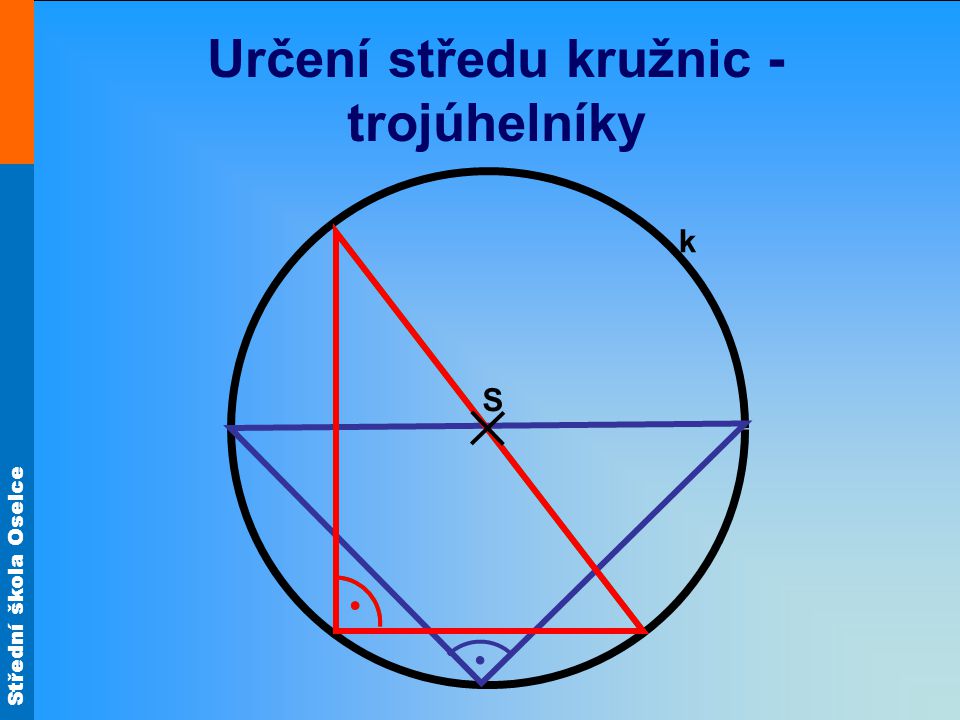 Určení středu kružnic - trojúhelníky