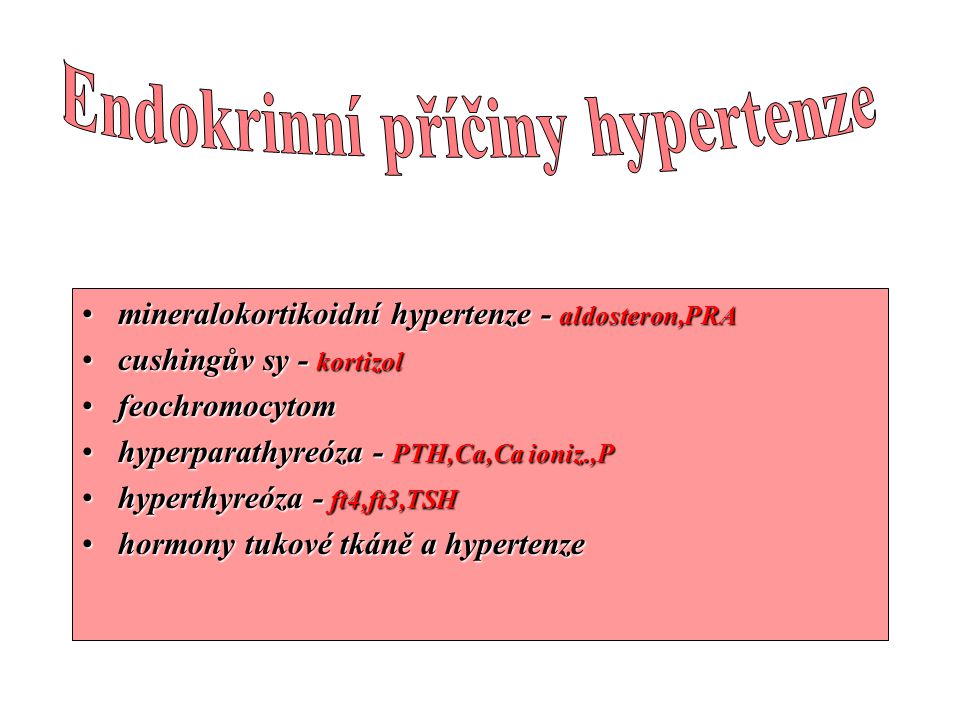 Endokrinní příčiny hypertenze