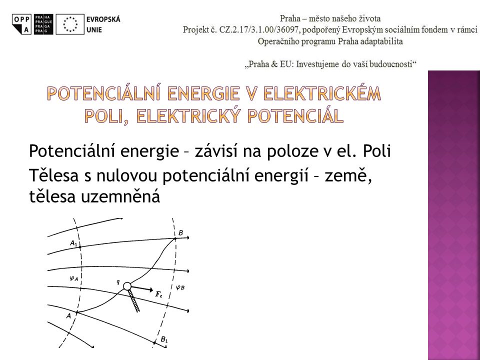 Potenciální energie v elektrickém poli, elektrický potenciál