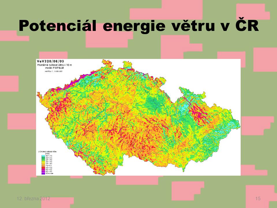 Potenciál energie větru v ČR